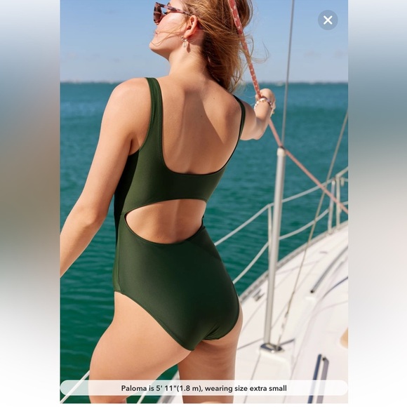 Aerie One cutout scoop one piece size XXL NWT black minimalistic full coverage - Picture 6 of 12